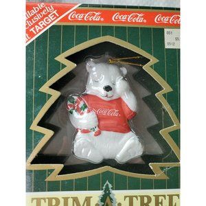 Coca Cola Baby Bear With Candy Cane Trim A Tree